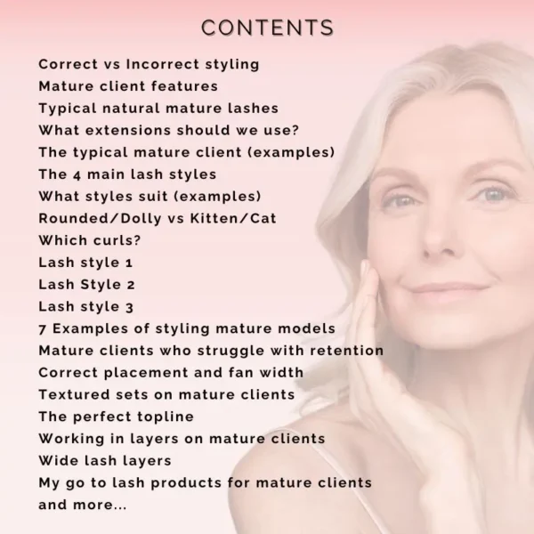 Eyelash Extensions For Mature Clients - Contents
