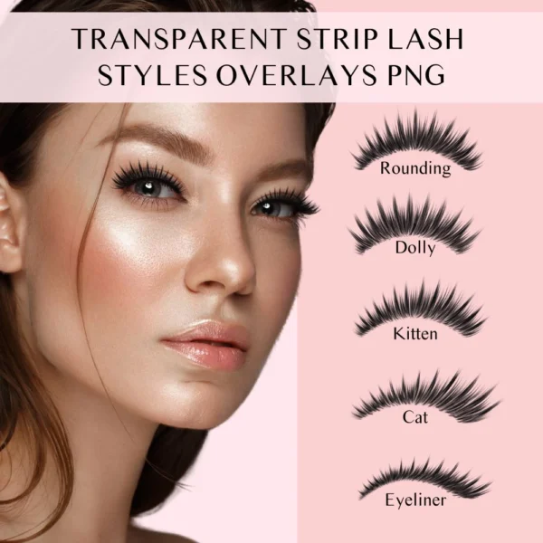 Strip Lash Styles - Transparent PNG Overlays