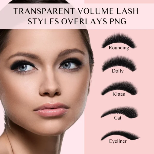 Volume Lash Styles - Transparent PNG Overlays